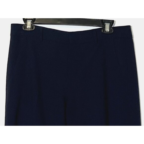 Vince Coastal Navy Blue Stretch Wool Dress Ankle Crop Pants Trousers - Picture 9 of 12